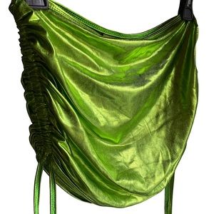 Mini Metallic Green Skirt